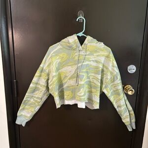 Size large green tye-dye cropped sweatshirt